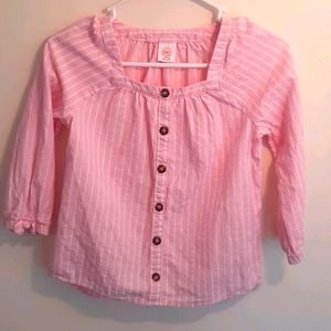 Wonder Nation, 3/4 length pink blouse, L, 10/12